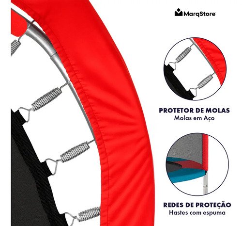 Cama Elástica Infantil Pula-pula Trampolim 1,4m Com Tela De Proteção E Estrutura Reforçada Para Crianças Marqs Home