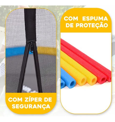 Cama Elástica Trampolim JustFun de 1,40 m para Crianças Colorida JustFun Brinquedos