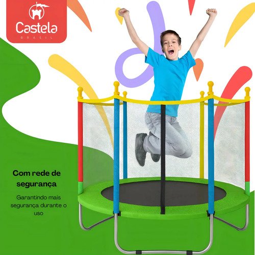 Cama Elástica Verde 140cm X 120 cm Até 80kg - Castela