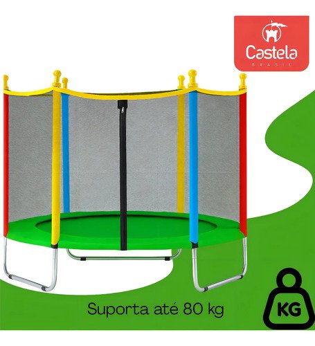 Cama Elástica Verde 140cm X 120 cm Até 80kg - Castela