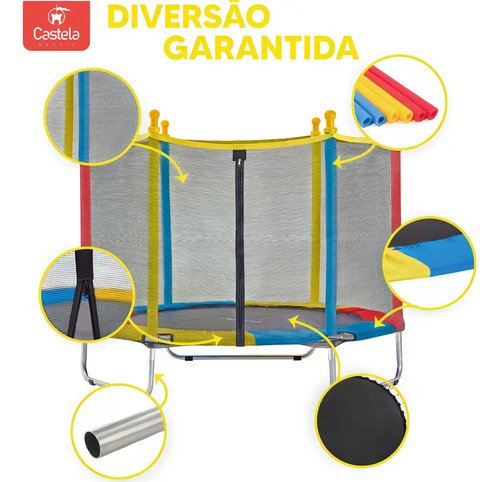 Cama Elástica Verde 140cm X 120 cm Até 80kg - Castela