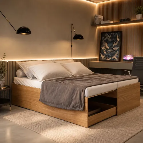Cama solteiro vira casal matrix 3 em 1 resistente mdf luxo