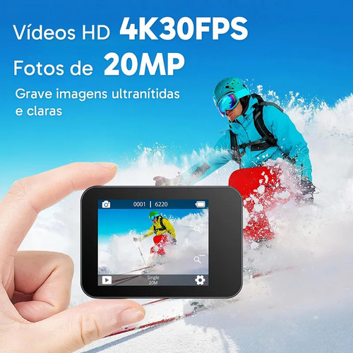 Câmera Ação Akaso V50x 4k Native Com Tela Touch Preto