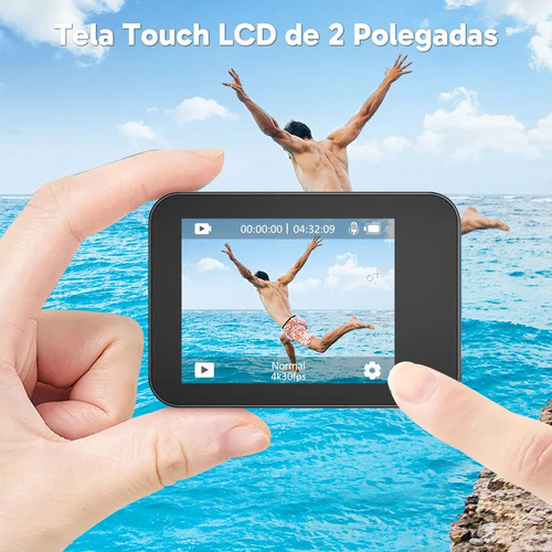 Câmera Ação Akaso V50x 4k Native Com Tela Touch Preto