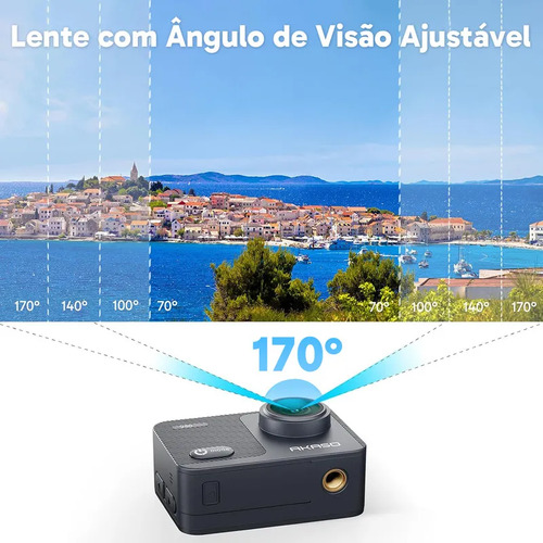 Câmera Ação Akaso V50x 4k Native Com Tela Touch Preto
