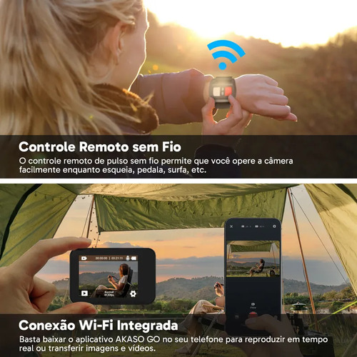 Câmera Ação Akaso V50x 4k Native Com Tela Touch Preto