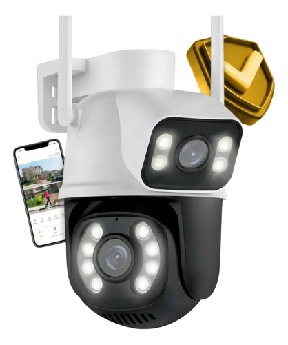 Camera de seguranca a28b wi fi dupla 3mp icsee cor branco