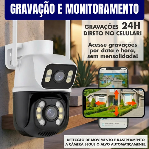 Camera De Seguranca A28b Wi-fi Dupla 3mp Icsee Cor Branco