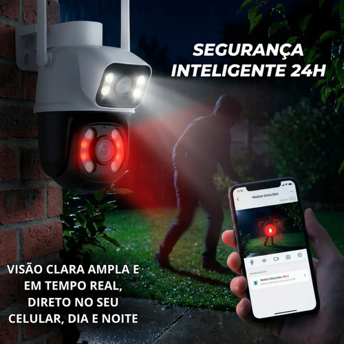 Camera De Seguranca A28b Wi-fi Dupla 3mp Icsee Cor Branco