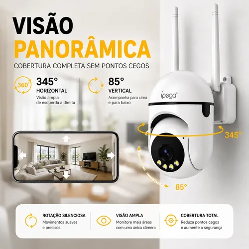 Câmera De Segurança Wi-fi 3mp Visão Noturna Colorida Áudio