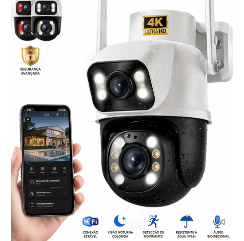 Camera de seguranca wi fi icseeyoosee a28b 4k dupla lente vi