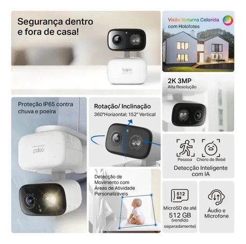 Câmera de segurança Wi-Fi interna/externa TP-Link Tapo C216 branca