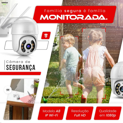 Câmera De Segurança Wifi Icsee Externa Mini Dome Full Hd Infravermelho Prova D'água Kateluo