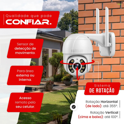 Câmera De Segurança Wifi Icsee Externa Mini Dome Full Hd Infravermelho Prova D'água Kateluo