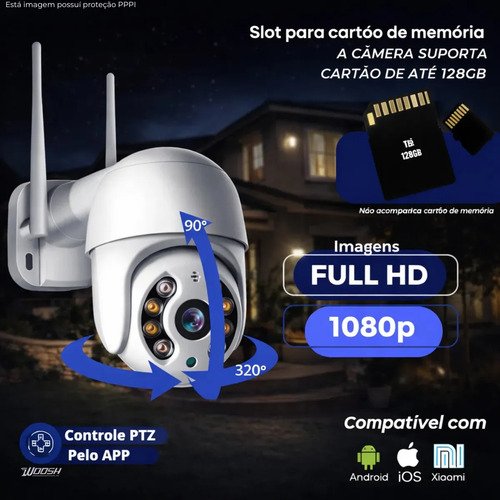 Câmera De Segurança Wifi Yoosee Externa Mini Dome Full Hd Infravermelho Prova D'água Woosh
