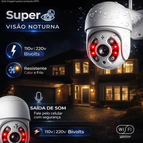 Câmera De Segurança Wifi Yoosee Externa Mini Dome Full Hd Infravermelho Prova D'água Woosh