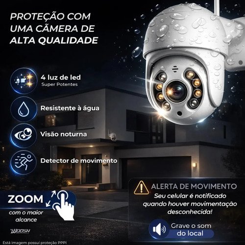 Câmera De Segurança Wifi Yoosee Externa Mini Dome Full Hd Infravermelho Prova D'água Woosh