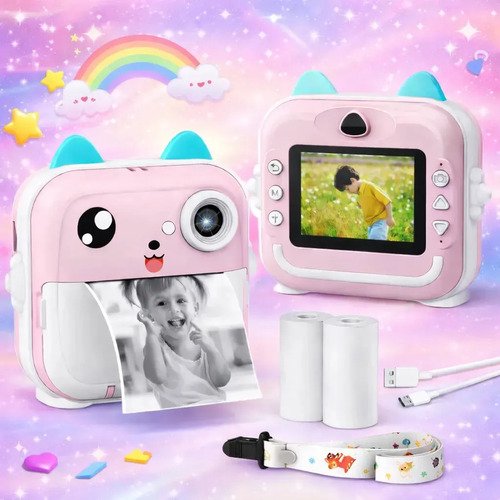 Camera digital infantil impressao instantanea dorama foto vi