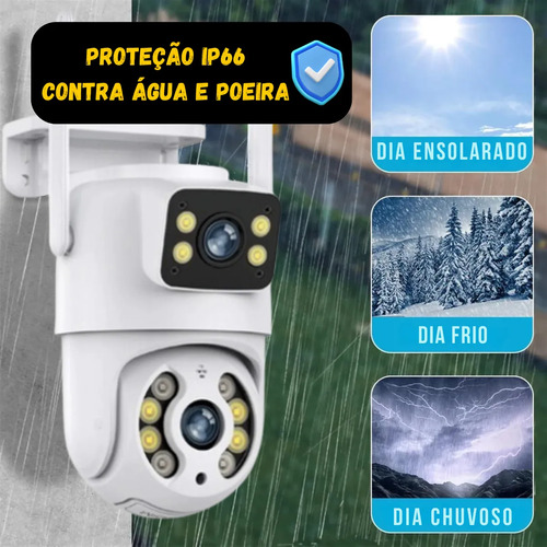 Câmera Dupla Segurança Ip Wifi Externa Lente 6mp App Yoosee