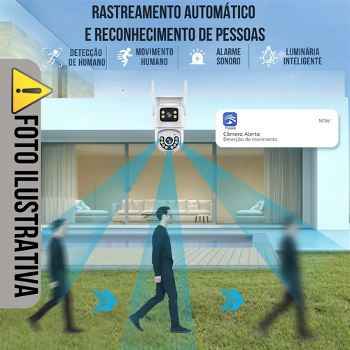 Câmera Dupla Segurança Ip Wifi Externa Lente 6mp App Yoosee