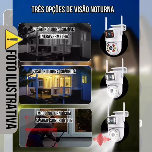 Câmera Dupla Segurança Ip Wifi Externa Lente 6mp App Yoosee