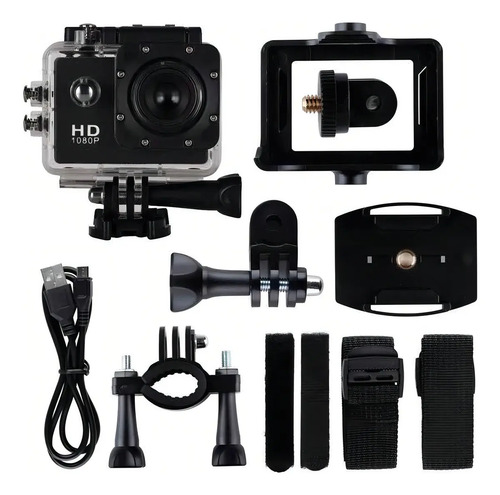 Câmera Filmadora Sport 4k Wi-fi Hd 12mp Prova Dágua Cor Preto/Prata