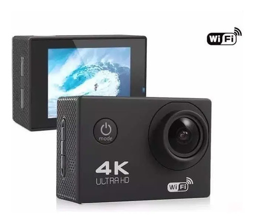 Câmera Filmadora Sport 4k Wi-fi Hd 12mp Prova Dágua Cor Preto/Prata