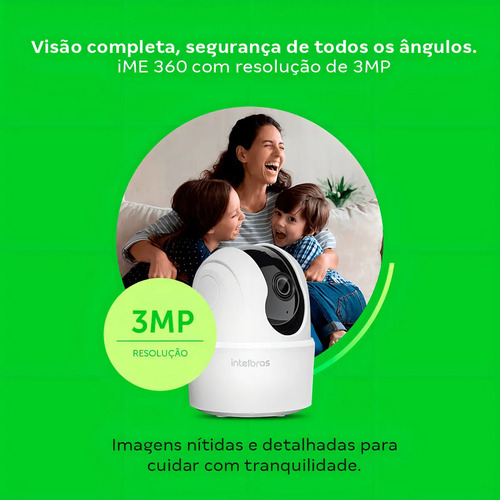 Câmera Inteligente Intelbras Ime 360 3mp Visão 360 Wi-fi Cor Branco