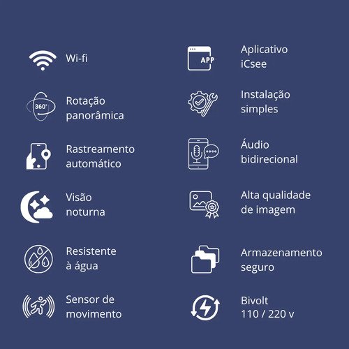 Câmera Ip A8 App Icsee Infravermelho Prova D'água Externa Wifi Hd Cor Branco