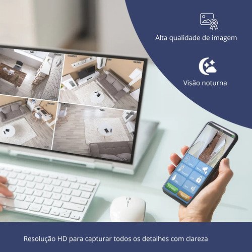 Câmera Ip A8 App Icsee Infravermelho Prova D'água Externa Wifi Hd Cor Branco