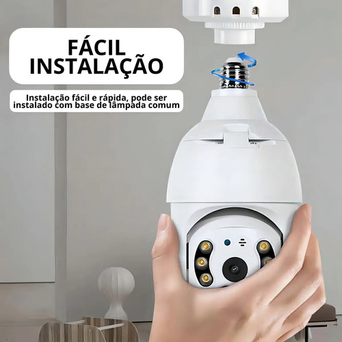 Câmera Lâmpada B-MAX Wifi 360º Infravermelho IP44 1080p Segurança