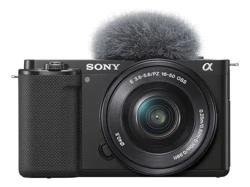 Camera mirrorless sony zv e10 com lente pz e 16 50mm oss