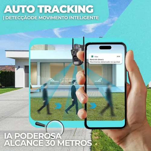 Câmera Segurança 360° 4k Chip 4g/5g Ip Wifi Visão Noturna