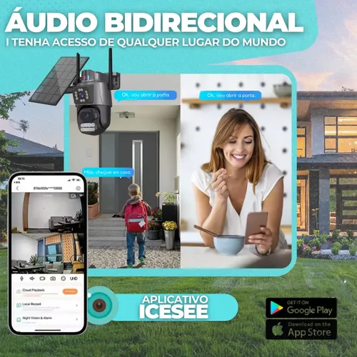 Câmera Segurança 360° 4k Chip 4g/5g Ip Wifi Visão Noturna