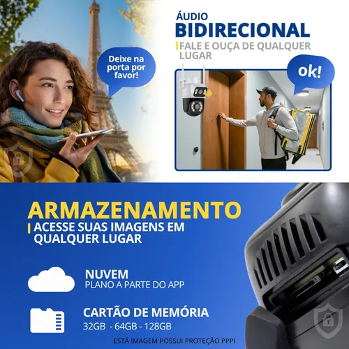 Câmera Segurança Externa Ip Wifi A28 App Icsee A Prova Dagua