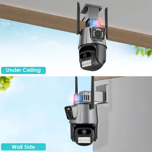 Camera Segurança Externa Lente Dupla 4k 6mp Sirene Policial G.Eye