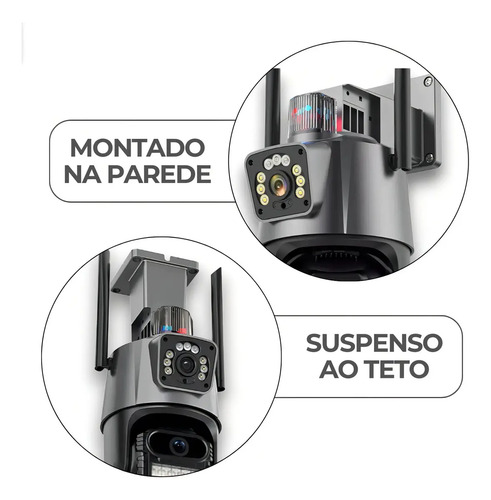Camera Segurança Externa Lente Dupla 4k 6mp Sirene Policial G.Eye