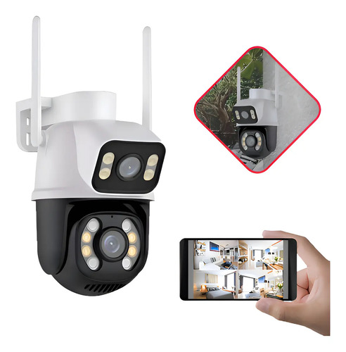 Camera seguranca externa lente dupla rastreamento zoom a28b