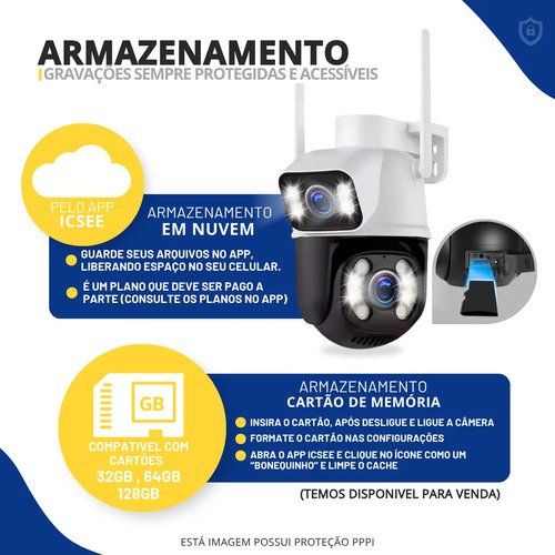 Câmera Segurança Ip Externa Wifi A28 App Icsee À Prova Dágua