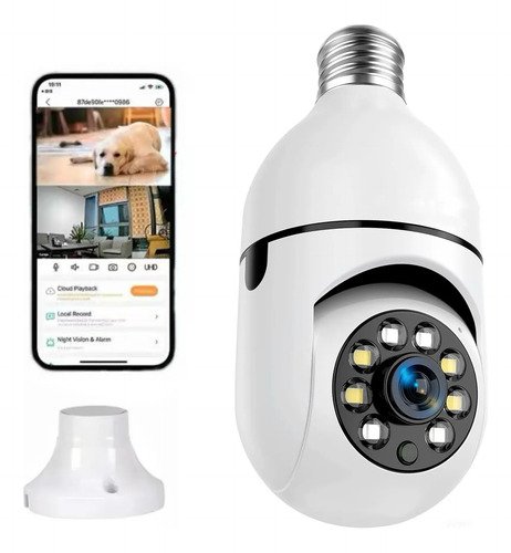 Camera seguranca ip wifi 360 lampada prova dagua giratoria