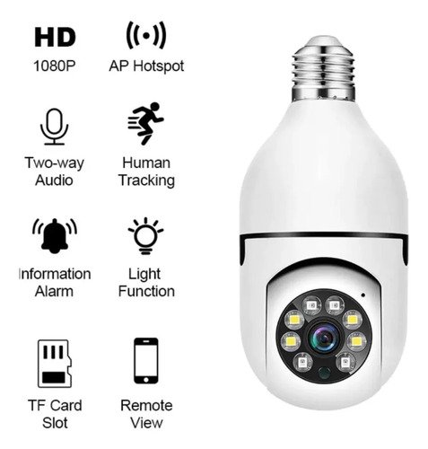 Câmera Segurança Ip Wifi 360 Lâmpada Prova Dágua Giratoria