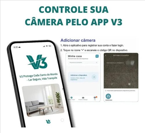 Câmera Segurança Ip Wifi 360 Lâmpada Prova Dágua Giratoria