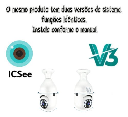 Câmera Segurança Ip Wifi 360 Lâmpada Prova Dágua Giratoria