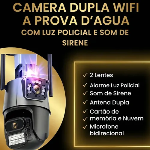 Câmera Segurança Wifi Dupla Lente 4k 6mp App Icsee Black