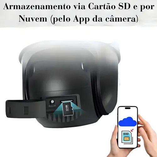 Câmera Segurança Wifi Dupla Lente 4k 6mp App Icsee Black