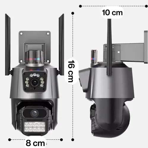 Câmera Segurança Wifi Dupla Lente 4k 6mp App Icsee Black