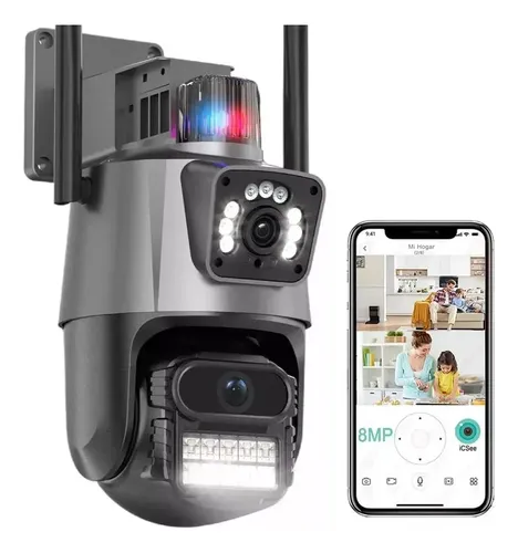 Camera seguranca wifi ip lente dupla 2x 3mp externa 360
