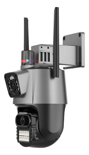 Câmera Segurança Wifi Ip Lente Dupla 2x 3mp Externa 360° A prova Dágua Cor Cinza