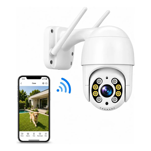 Camera seguranca wifi yoosee mini dome full hd vianova branc 1