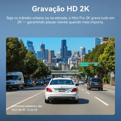 Câmera Veicular Ddpai Mini Pro 2k Para Carro Com App